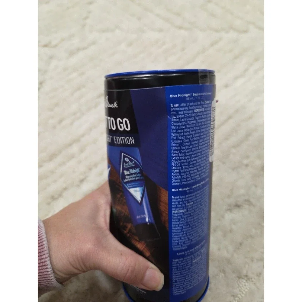 Jack Black Take It To Go Blue Midnight Edition Tin Can (Lotion,Cleanser,Balm) B8